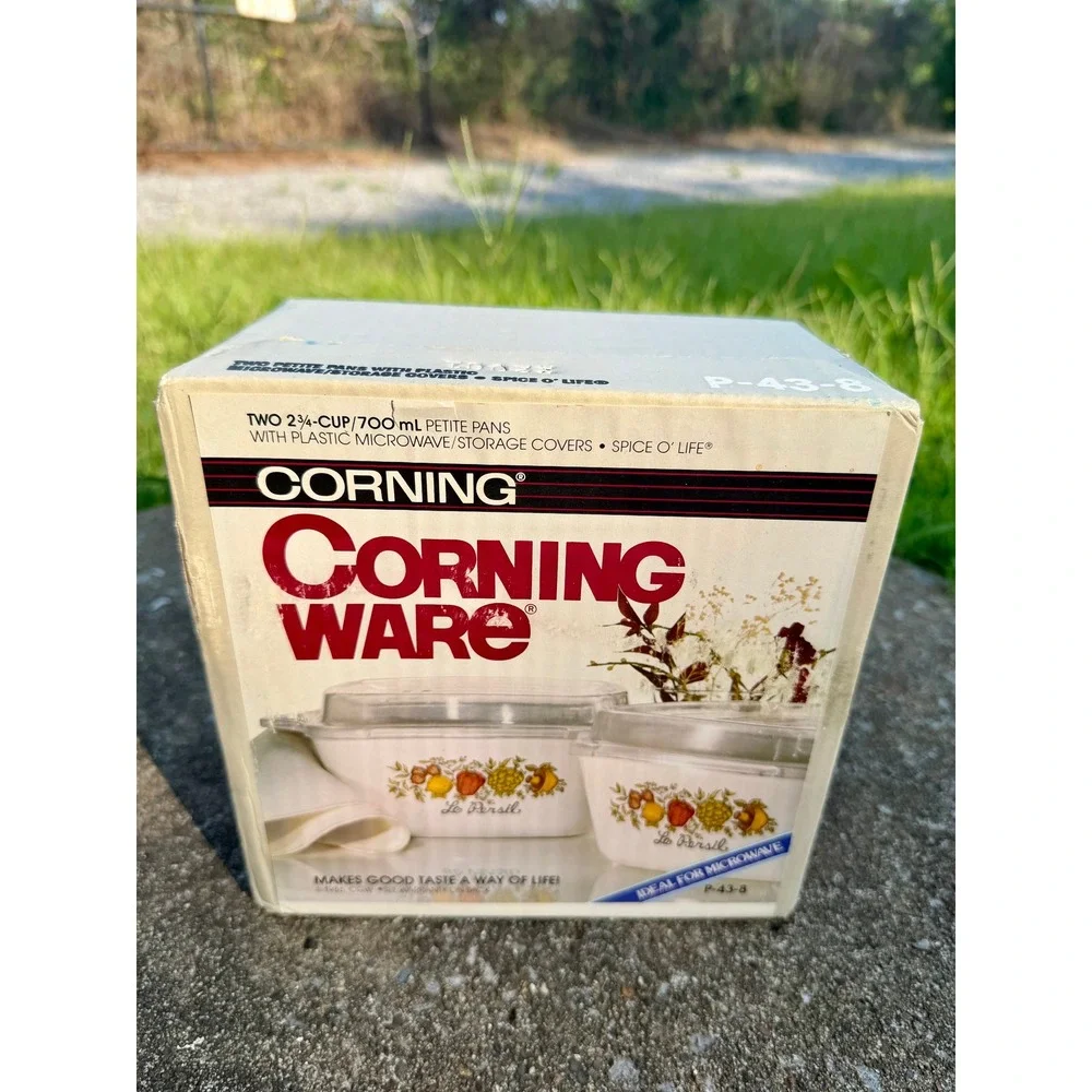 Vintage Corning Ware Spice O Life P-43-B Petite Pan Set 2 3/4 Cup with Lids NIB
